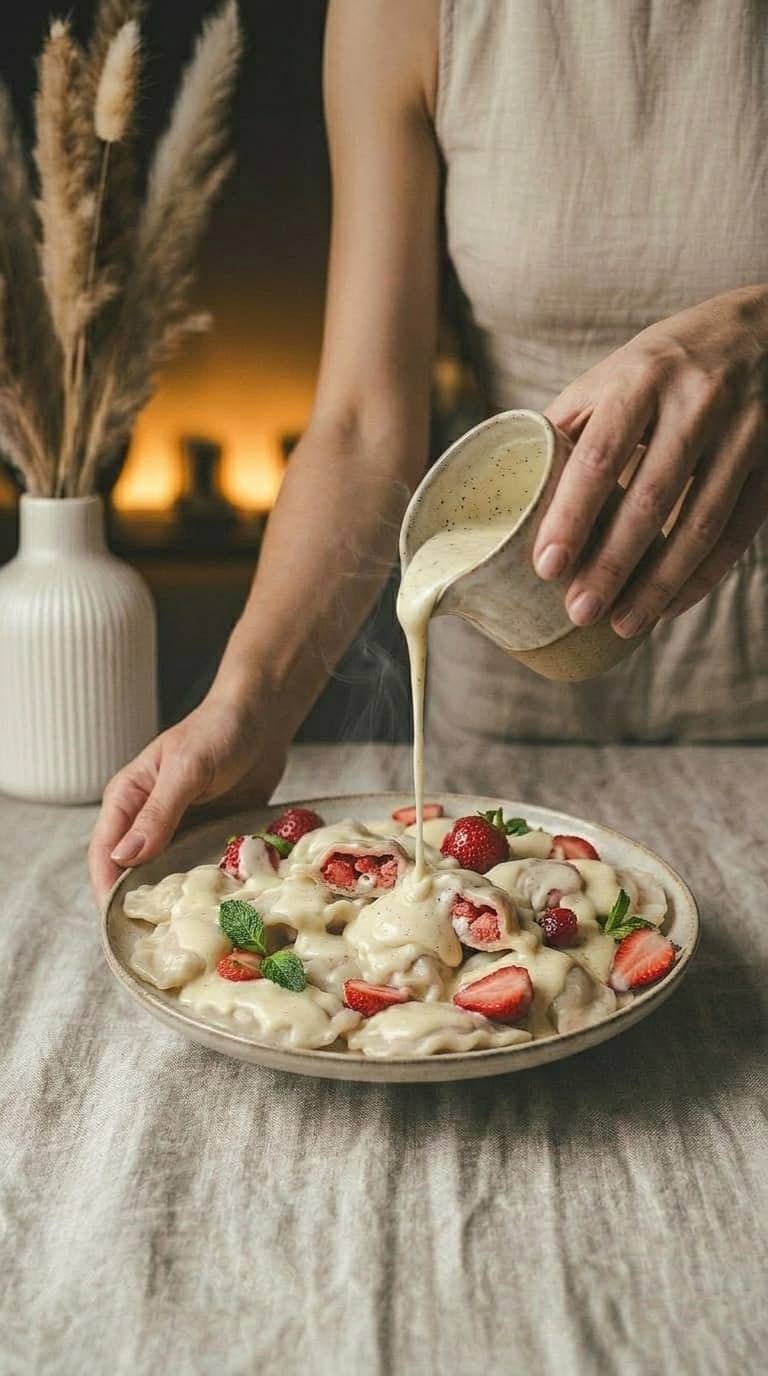 Pierogi z truskawkami i twarogiem – zdjęcie 1