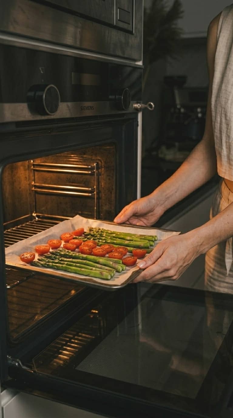 Pieczone szparagi z pomidorkami koktajlowymi – zdjęcie 2