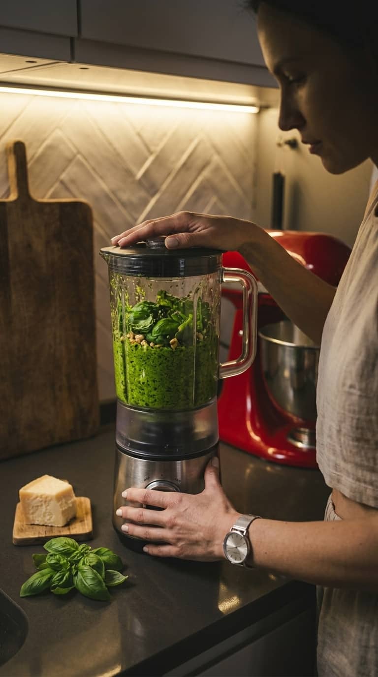 Pesto bazyliowe z pistacjami i pecorino romano – zdjęcie 3