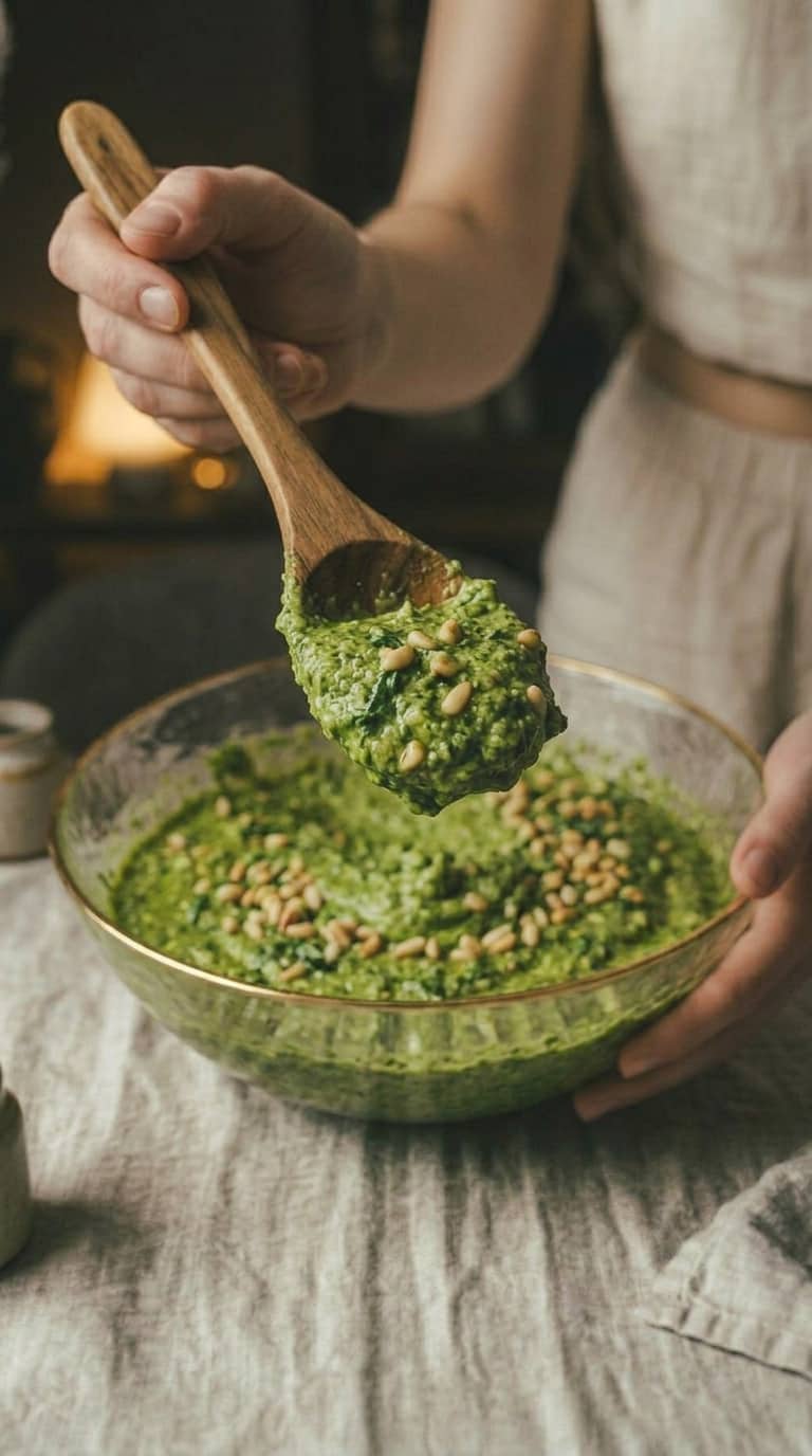 Pesto bazyliowe z pistacjami i pecorino romano – zdjęcie 4