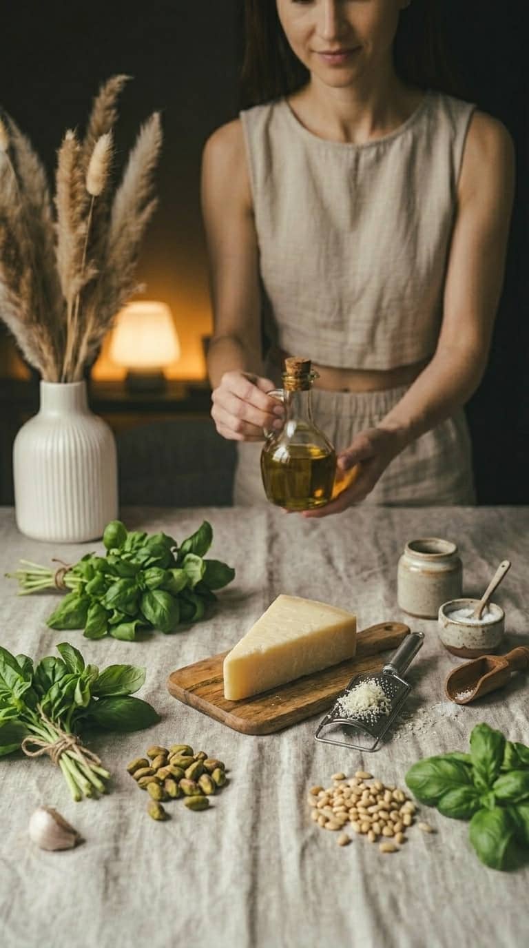 Pesto bazyliowe z pistacjami i pecorino romano – zdjęcie 2