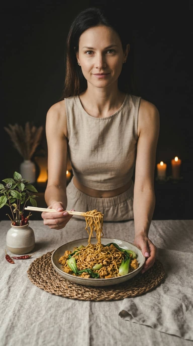 Noodle z tofu i sosem orzechowym – zdjęcie 1