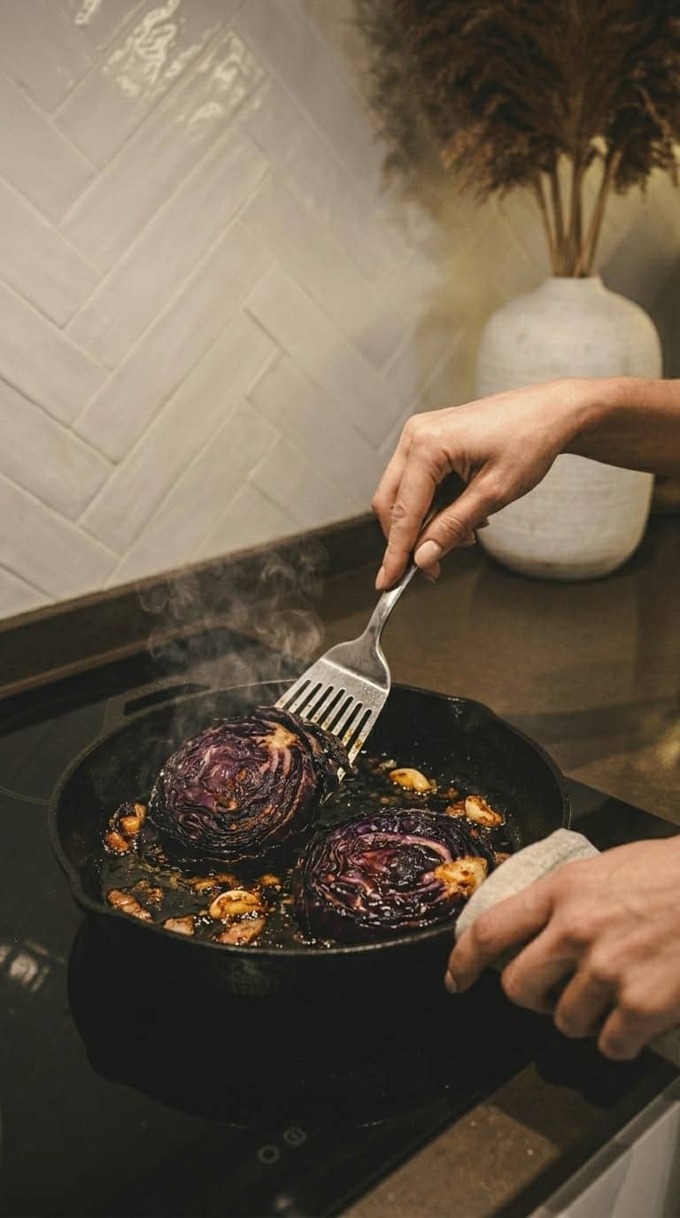 Steki z czerwonej kapusty na kremie z tahini – zdjęcie 2