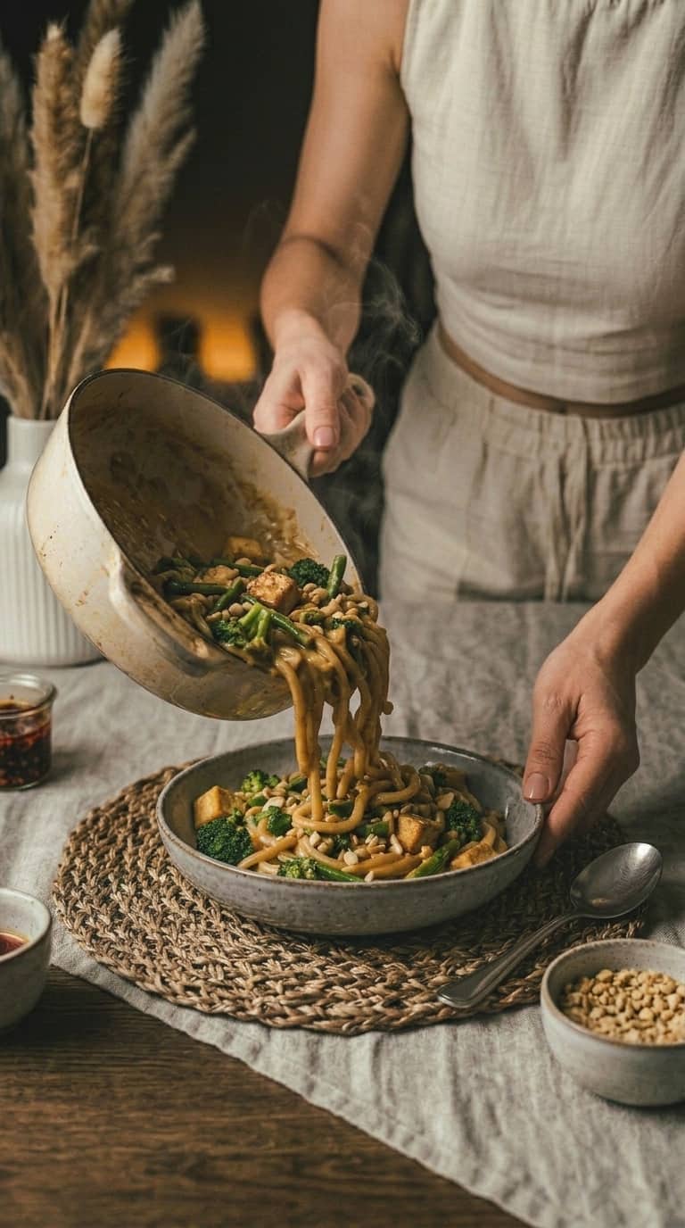 Noodle z warzywami w sosie orzechowym – zdjęcie 2