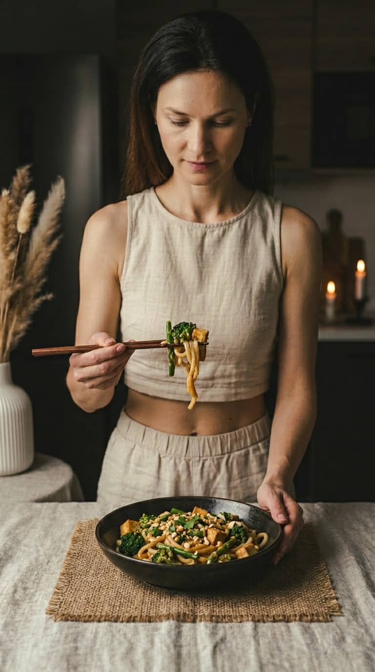 Noodle z warzywami w sosie orzechowym – zdjęcie 3