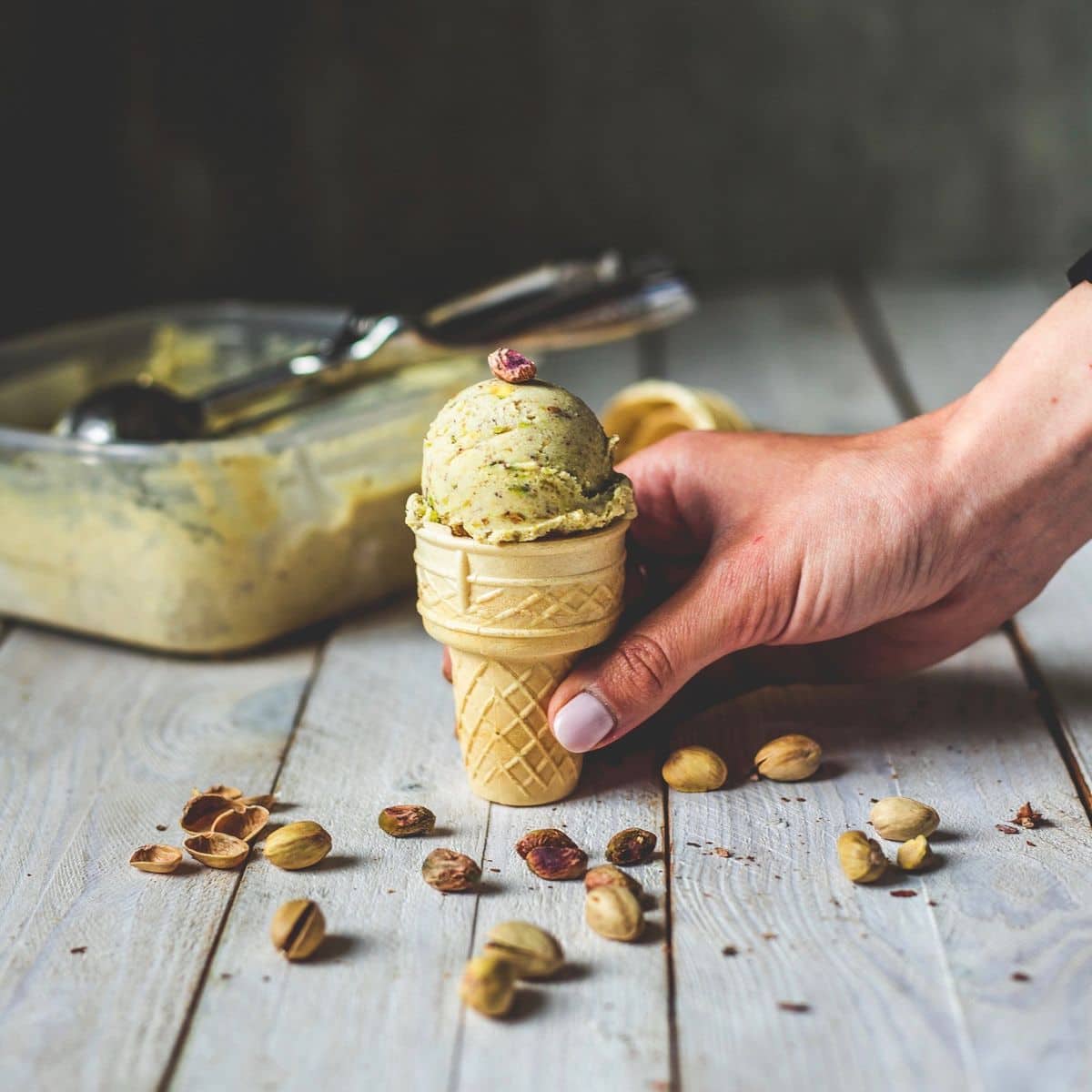 Domowe lody pistacjowe