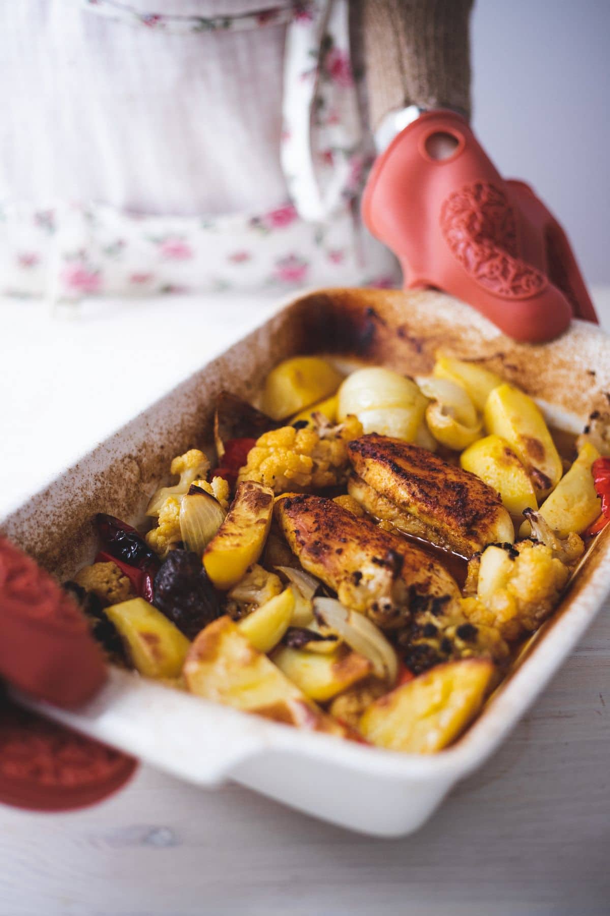 Kurczak z warzywami z piekarnika