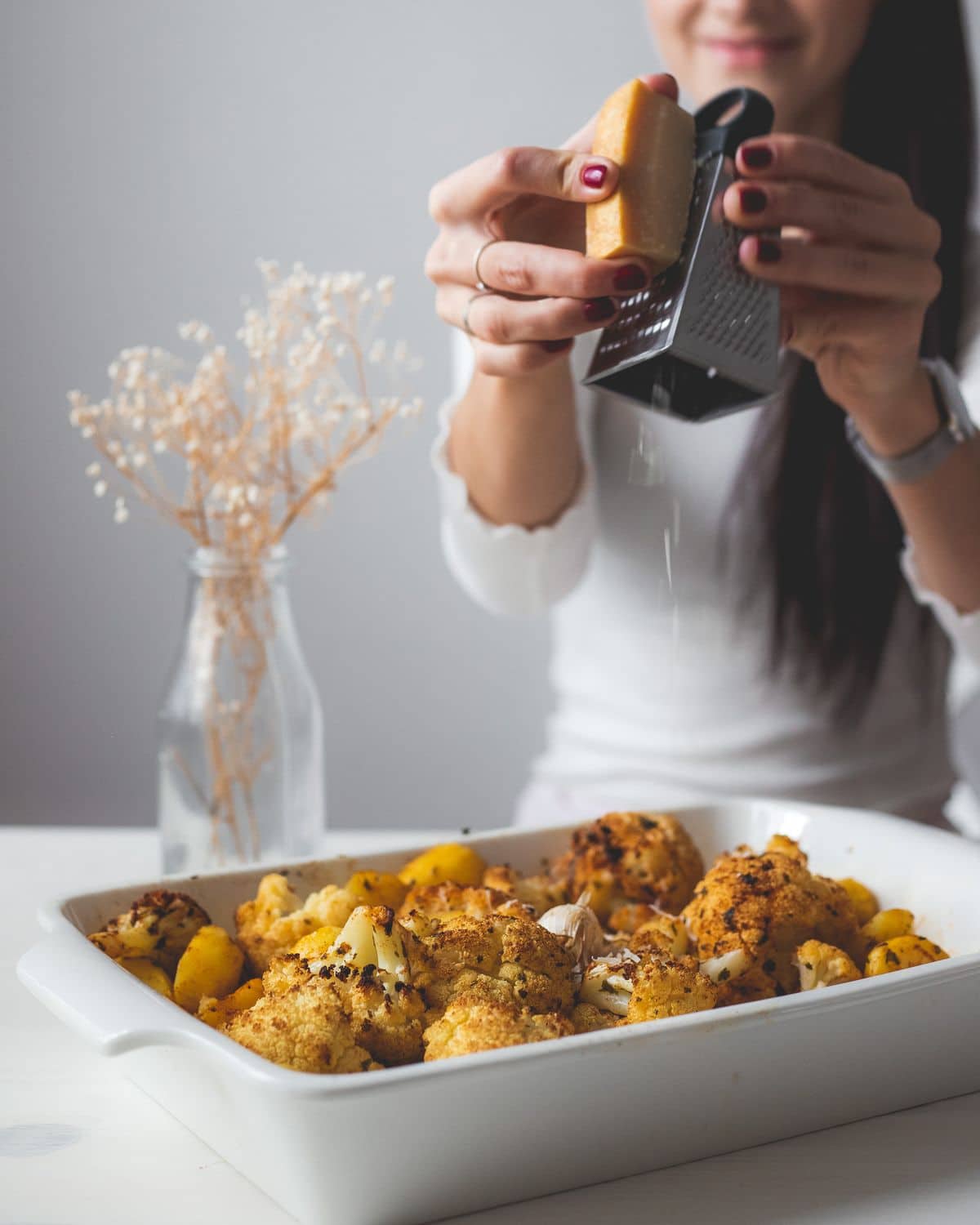 Pieczone ziemniaki z kalafiorem