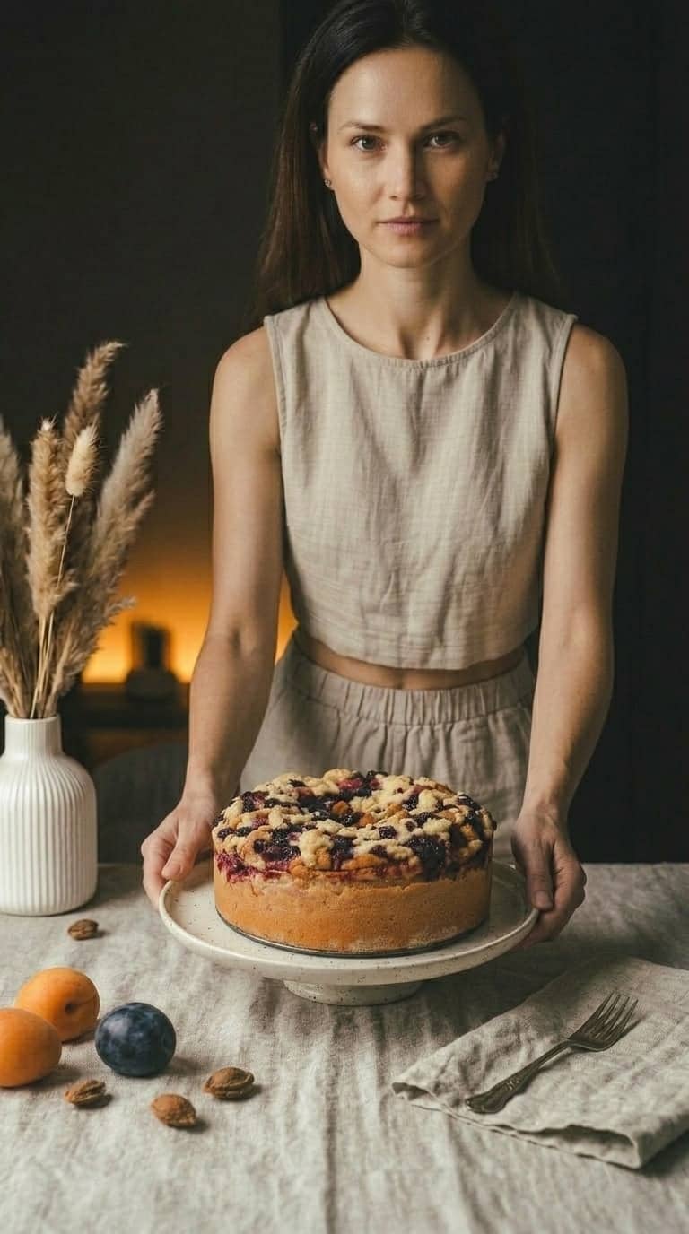 Ciasto drożdżowe z owocami i kruszonką – zdjęcie 1